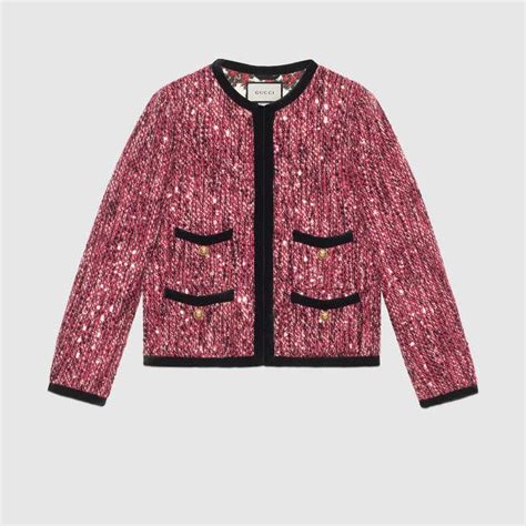 gucci sequin tweed jacket|Gucci cashmere jacket.